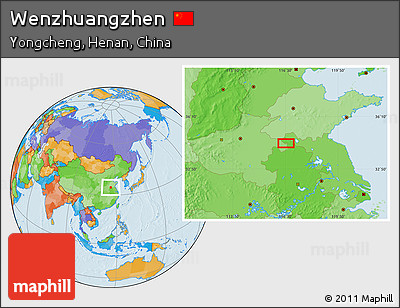 Political Location Map of Wenzhuangzhen