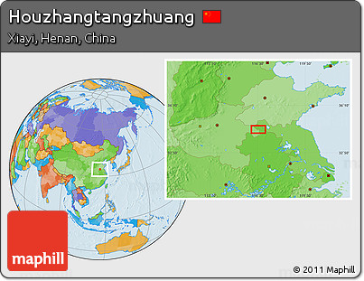 Political Location Map of Houzhangtangzhuang