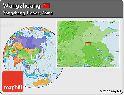 Political Location Map of Wangzhuang