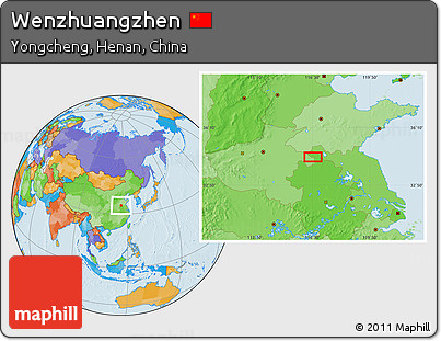 Political Location Map of Wenzhuangzhen