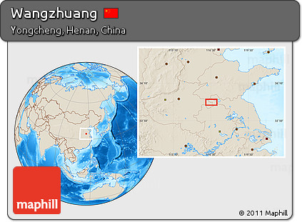 Shaded Relief Location Map of Wangzhuang