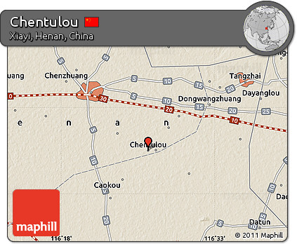 Shaded Relief Map of Chentulou