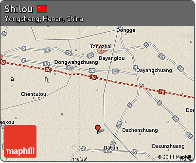 Shaded Relief Map of Shilou