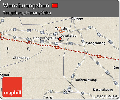 Shaded Relief Map of Wenzhuangzhen