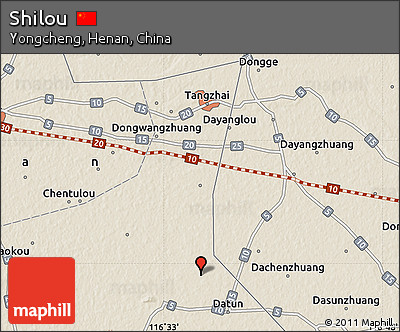 Shaded Relief Map of Shilou