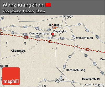 Shaded Relief Map of Wenzhuangzhen