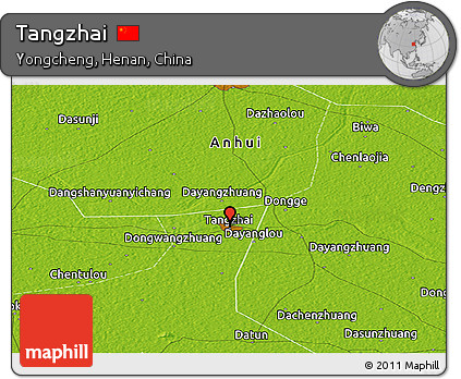 Physical Panoramic Map of Tangzhai