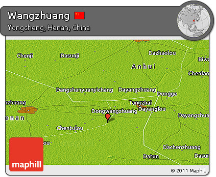 Physical Panoramic Map of Wangzhuang