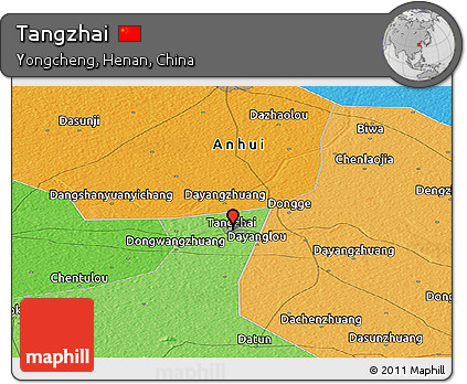 Political Panoramic Map of Tangzhai