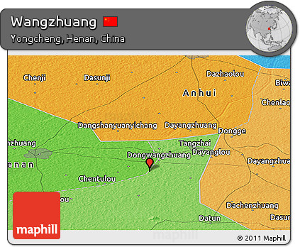 Political Panoramic Map of Wangzhuang