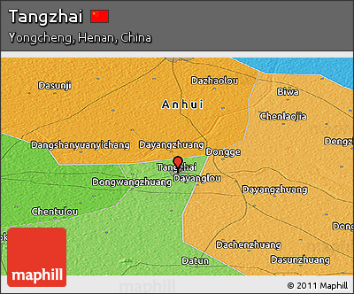Political Panoramic Map of Tangzhai