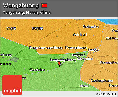 Political Panoramic Map of Wangzhuang
