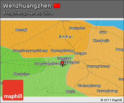 Political Panoramic Map of Wenzhuangzhen