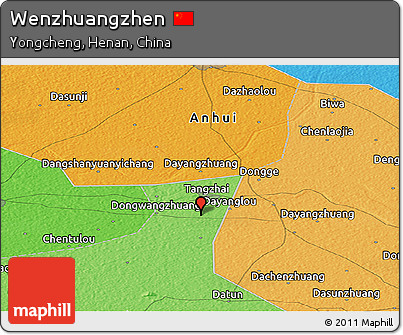 Political Panoramic Map of Wenzhuangzhen
