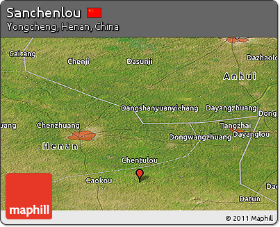 Satellite Panoramic Map of Sanchenlou