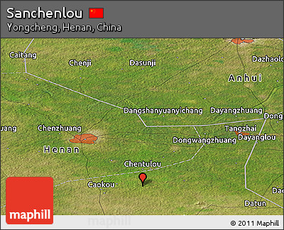 Satellite Panoramic Map of Sanchenlou