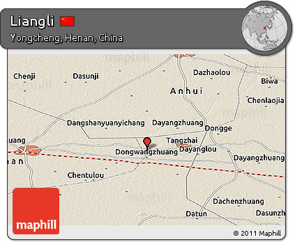 Shaded Relief Panoramic Map of Liangli
