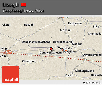 Shaded Relief Panoramic Map of Liangli