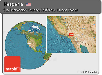 Satellite Location Map of Hesperia