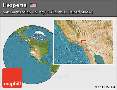 Satellite Location Map of Hesperia