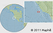 Savanna Style Location Map of the area around 34° 28' 56" N, 122° 19' 29" W, hill shading
