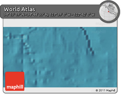 Satellite 3D Map of the Area around 34° 28' 56" N, 123° 10' 30" W