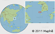 Savanna Style Location Map of the area around 34° 28' 56" N, 125° 52' 30" E