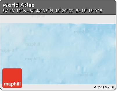 Physical 3D Map of the Area around 34° 28' 56" N, 12° 49' 29" E