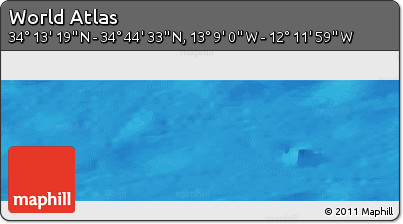 Physical Panoramic Map of the Area around 34° 28' 56" N, 12° 40' 30" W