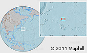 Gray Location Map of the area around 34° 28' 56" N, 148° 49' 29" E, hill shading