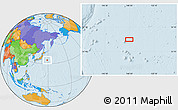 Political Location Map of the area around 34° 28' 56" N, 148° 49' 29" E