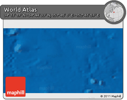 Physical 3D Map of the Area around 34° 28' 56" N, 152° 13' 29" E