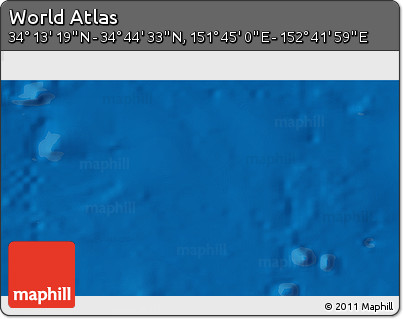 Physical 3D Map of the Area around 34° 28' 56" N, 152° 13' 29" E
