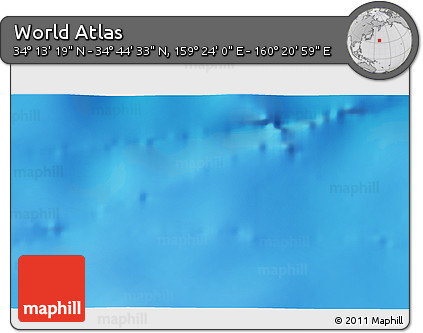 Physical 3D Map of the Area around 34° 28' 56" N, 159° 52' 30" E