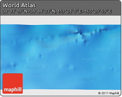 Physical 3D Map of the Area around 34° 28' 56" N, 159° 52' 30" E