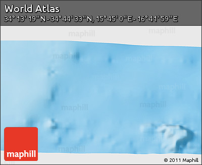 Physical 3D Map of the Area around 34° 28' 56" N, 16° 13' 30" E