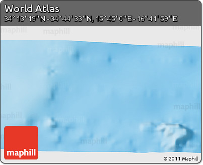 Physical 3D Map of the Area around 34° 28' 56" N, 16° 13' 30" E