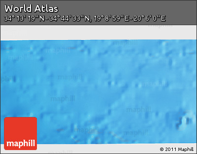 Physical 3D Map of the Area around 34° 28' 56" N, 19° 37' 30" E