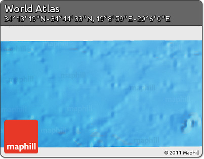 Physical 3D Map of the Area around 34° 28' 56" N, 19° 37' 30" E