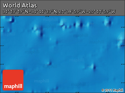 Physical Map of the Area around 34° 28' 56" N, 21° 10' 29" W