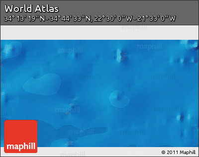 Political 3D Map of the Area around 34° 28' 56" N, 22° 1' 29" W