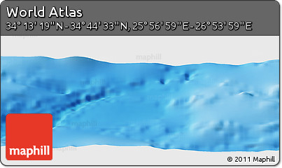 Shaded Relief Panoramic Map of the Area around 34° 28' 56" N, 26° 25' 29" E