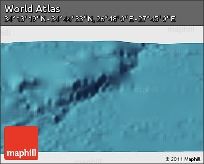 Satellite 3D Map of the Area around 34° 28' 56" N, 27° 16' 29" E