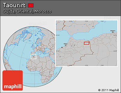 Gray Location Map of Taourirt