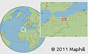 Savanna Style Location Map of the area around 34° 28' 56" N, 2° 28' 30" W