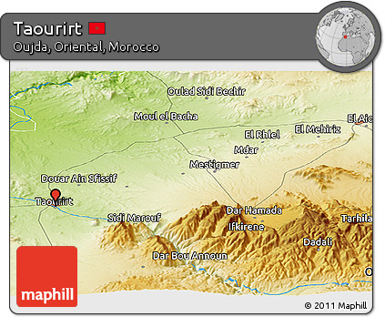 Physical Panoramic Map of Taourirt