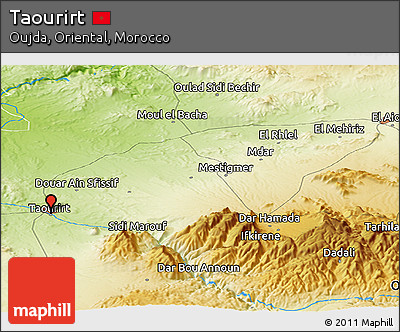 Physical Panoramic Map of Taourirt