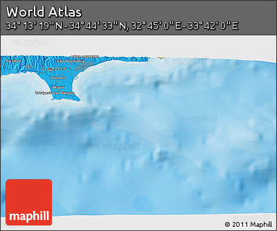 Political 3D Map of the Area around 34° 28' 56" N, 33° 13' 30" E