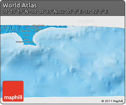 Political 3D Map of the Area around 34° 28' 56" N, 33° 13' 30" E