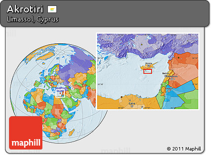 Political Location Map of Akrotiri